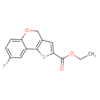 Chemical structure of ethyl 8-fluoro-4H-thieno[3,2-c]chromene-2-carboxylate - CSSB00025763879