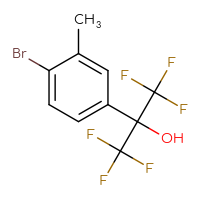 Chemical structure of 2-(4-bromo-3-methylphenyl)-1,1,1,3,3,3-hexafluoropropan-2-ol - CSSB02169520337