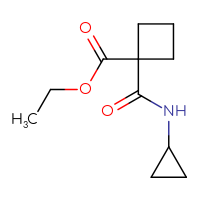 Chemical structure of ethyl 1-(cyclopropylcarbamoyl)cyclobutane-1-carboxylate - CSSB01991829870