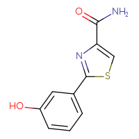 Chemical structure of 2-(3-hydroxyphenyl)-1,3-thiazole-4-carboxamide - CSSB00020734094