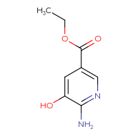 Chemical structure of ethyl 6-amino-5-hydroxypyridine-3-carboxylate - CSSB00010746465