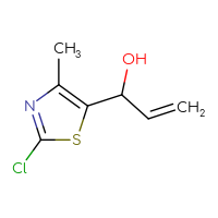 Chemical structure of 1-(2-chloro-4-methyl-1,3-thiazol-5-yl)prop-2-en-1-ol - CSSB21246429419