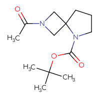 Chemical structure of tert-butyl 2-acetyl-2,5-diazaspiro[3.4]octane-5-carboxylate - CSSB15057667693