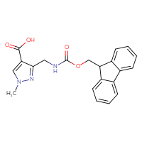 Chemical structure of 3-[({[(9H-fluoren-9-yl)methoxy]carbonyl}amino)methyl]-1-methyl-1H-pyrazole-4-carboxylic acid - CSSB00102680841