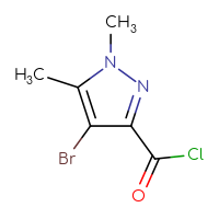Chemical structure of 4-bromo-1,5-dimethyl-1H-pyrazole-3-carbonyl chloride - CSSB00010007631