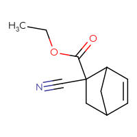 Chemical structure of ethyl 2-cyanobicyclo[2.2.1]hept-5-ene-2-carboxylate - CSSB01075801250