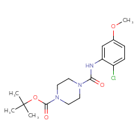 Chemical structure of tert-butyl 4-[(2-chloro-5-methoxyphenyl)carbamoyl]piperazine-1-carboxylate - CSSB00414523886