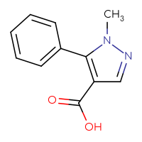 Chemical structure of 1-methyl-5-phenyl-1H-pyrazole-4-carboxylic acid - CSSB00000695671