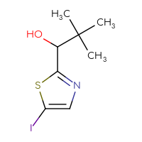 Chemical structure of 1-(5-iodo-1,3-thiazol-2-yl)-2,2-dimethylpropan-1-ol - CSSB00014828107