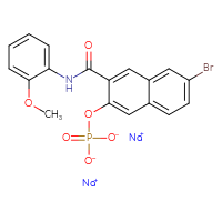 Chemical structure of disodium 6-bromo-3-[(2-methoxyphenyl)carbamoyl]naphthalen-2-yl phosphate - CSSB00000053369