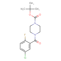 Chemical structure of tert-butyl 4-(5-chloro-2-fluorobenzoyl)piperazine-1-carboxylate - CSSB00000243084