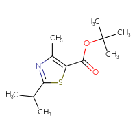 Chemical structure of tert-butyl 4-methyl-2-(propan-2-yl)-1,3-thiazole-5-carboxylate - CSSB01994306303
