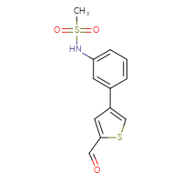 Chemical structure of N-[3-(5-formylthiophen-3-yl)phenyl]methanesulfonamide - CSSB06588809927