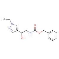 Chemical structure of benzyl N-[2-(1-ethyl-1H-pyrazol-4-yl)-2-hydroxyethyl]carbamate - CSSB00022535089