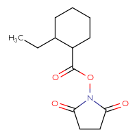 Chemical structure of 2,5-dioxopyrrolidin-1-yl 2-ethylcyclohexane-1-carboxylate - CSSB20269714787