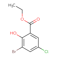 Chemical structure of ethyl 3-bromo-5-chloro-2-hydroxybenzoate - CSSB00010164401