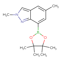 Chemical structure of 2,5-dimethyl-7-(4,4,5,5-tetramethyl-1,3,2-dioxaborolan-2-yl)-2H-indazole - CSSB06779428673
