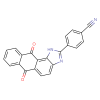 Chemical structure of 4-{6,11-dioxo-1H,6H,11H-anthra[1,2-d]imidazol-2-yl}benzonitrile - CSSB00150707415