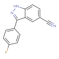 Chemical structure of 3-(4-fluorophenyl)-1H-indazole-5-carbonitrile - CSSB00160505494