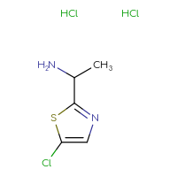 Chemical structure of 1-(5-chloro-1,3-thiazol-2-yl)ethan-1-amine dihydrochloride - CSSB20620689867