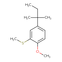 Chemical structure of 1-methoxy-4-(2-methylbutan-2-yl)-2-(methylsulfanyl)benzene - CSSB21103685827