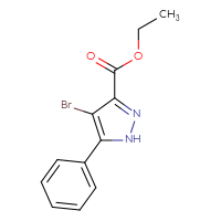 Chemical structure of ethyl 4-bromo-5-phenyl-1H-pyrazole-3-carboxylate - CSSB00025718888