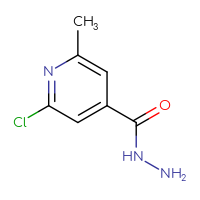 Chemical structure of 2-chloro-6-methylpyridine-4-carbohydrazide - CSSB00000122463