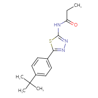 Chemical structure of N-[5-(4-tert-butylphenyl)-1,3,4-thiadiazol-2-yl]propanamide - CSSB00160663645