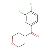 Chemical structure of 4-(3,4-dichlorobenzoyl)oxane - CSSB00011769498