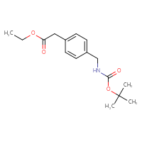 Chemical structure of ethyl 2-[4-({[(tert-butoxy)carbonyl]amino}methyl)phenyl]acetate - CSSB00010218815