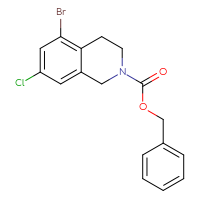 Chemical structure of benzyl 5-bromo-7-chloro-1,2,3,4-tetrahydroisoquinoline-2-carboxylate - CSSB03496572764