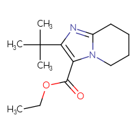 Chemical structure of ethyl 2-tert-butyl-5H,6H,7H,8H-imidazo[1,2-a]pyridine-3-carboxylate - CSSB00025781207