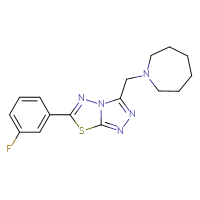 Chemical structure of 1-{[6-(3-fluorophenyl)-[1,2,4]triazolo[3,4-b][1,3,4]thiadiazol-3-yl]methyl}azepane - CSSB00121608327