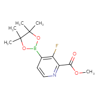 Chemical structure of methyl 3-fluoro-4-(4,4,5,5-tetramethyl-1,3,2-dioxaborolan-2-yl)pyridine-2-carboxylate - CSSB00010036481