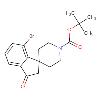 Chemical structure of tert-butyl 7-bromo-3-oxo-2,3-dihydrospiro[indene-1,4'-piperidine]-1'-carboxylate - CSSB00010062913