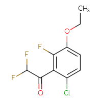 Chemical structure of 1-(6-chloro-3-ethoxy-2-fluorophenyl)-2,2-difluoroethan-1-one - CSSB14927502910