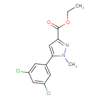 Chemical structure of ethyl 5-(3,5-dichlorophenyl)-1-methyl-1H-pyrazole-3-carboxylate - CSSB00020621478