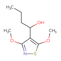 Chemical structure of 1-(3,5-dimethoxy-1,2-thiazol-4-yl)butan-1-ol - CSSB00116816193