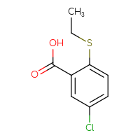 Chemical structure of 5-chloro-2-(ethylsulfanyl)benzoic acid - CSSB00000685818