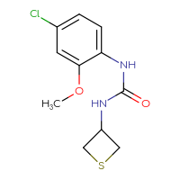 Chemical structure of 1-(4-chloro-2-methoxyphenyl)-3-(thietan-3-yl)urea - CSSB01999139725