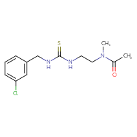Chemical structure of N-[2-({[(3-chlorophenyl)methyl]carbamothioyl}amino)ethyl]-N-methylacetamide - CSSB21432511351