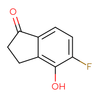 Chemical structure of 5-fluoro-4-hydroxy-2,3-dihydro-1H-inden-1-one - CSSB00009887370