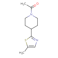 Chemical structure of 1-[4-(5-methyl-1,3-thiazol-2-yl)piperidin-1-yl]ethan-1-one - CSSB01992203445