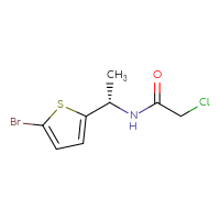 Chemical structure of N-[(1S)-1-(5-bromothiophen-2-yl)ethyl]-2-chloroacetamide - CSSB02410804646