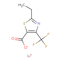 Chemical structure of lithium(1+) 2-ethyl-4-(trifluoromethyl)-1,3-thiazole-5-carboxylate - CSSB15082380646