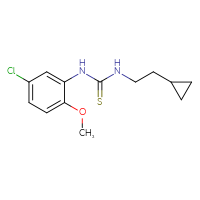 Chemical structure of 1-(5-chloro-2-methoxyphenyl)-3-(2-cyclopropylethyl)thiourea - CSSB02007015117