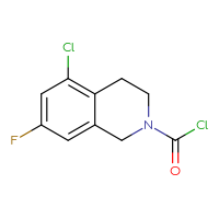 Chemical structure of 5-chloro-7-fluoro-1,2,3,4-tetrahydroisoquinoline-2-carbonyl chloride - CSSB14975716913