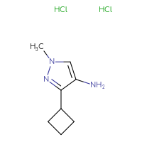 Chemical structure of 3-cyclobutyl-1-methyl-1H-pyrazol-4-amine dihydrochloride - CSSB00132302033