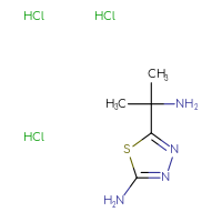 Chemical structure of 5-(2-aminopropan-2-yl)-1,3,4-thiadiazol-2-amine trihydrochloride - CSSB00015183113