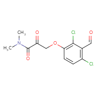 Chemical structure of 3-(2,4-dichloro-3-formylphenoxy)-N,N-dimethyl-2-oxopropanamide - CSSB21332853921